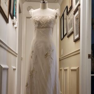 Vintage Blumarine Sposa Embellished Silk Tulle & Chantilly Lace Wedding Gown